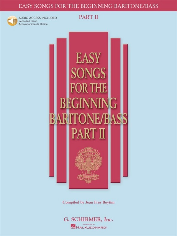 Easy Songs for the beginning&nbsp;&nbsp;baritone/bass vol.2 (+CD)&nbsp;&nbsp;for baritone/bass and piano