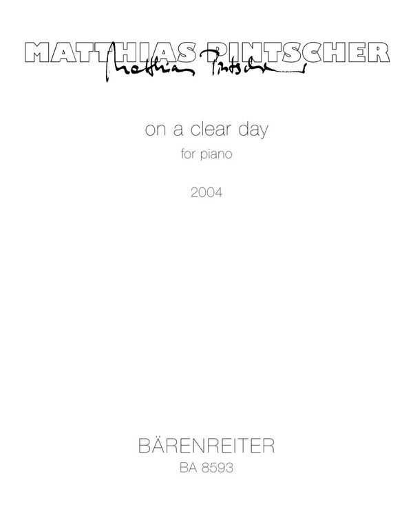 On a clear day  für Klavier solo  