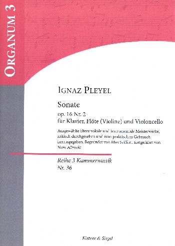 Sonate op.16,2 &nbsp;&nbsp;für Flöte (Violine), Violoncello und Klavier&nbsp;&nbsp;Partitur und Stimmen