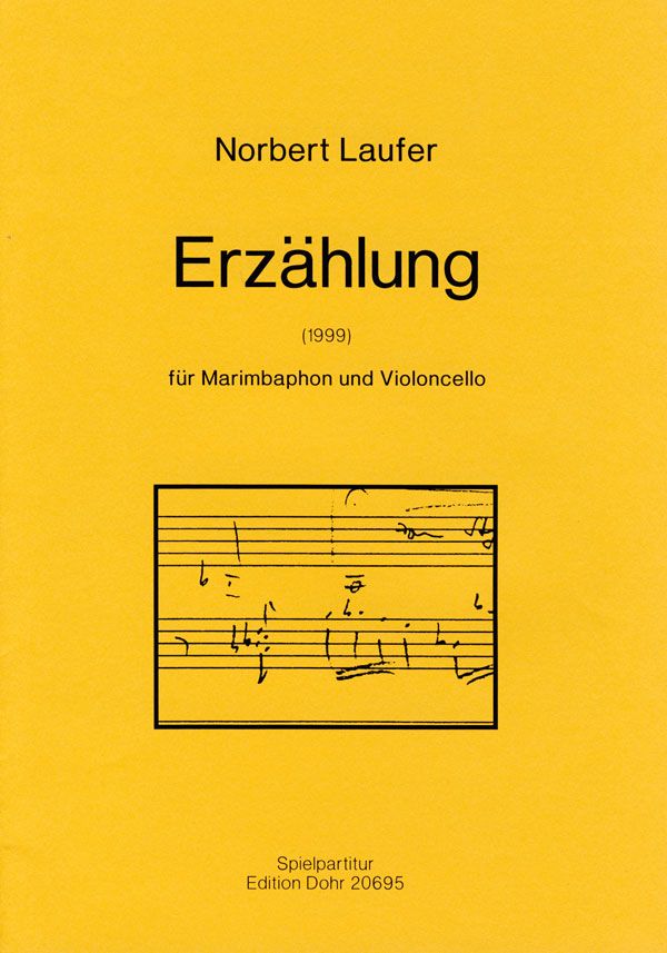 Erzählung für Marimbaphon und  Violoncello  Partitur und Stimme