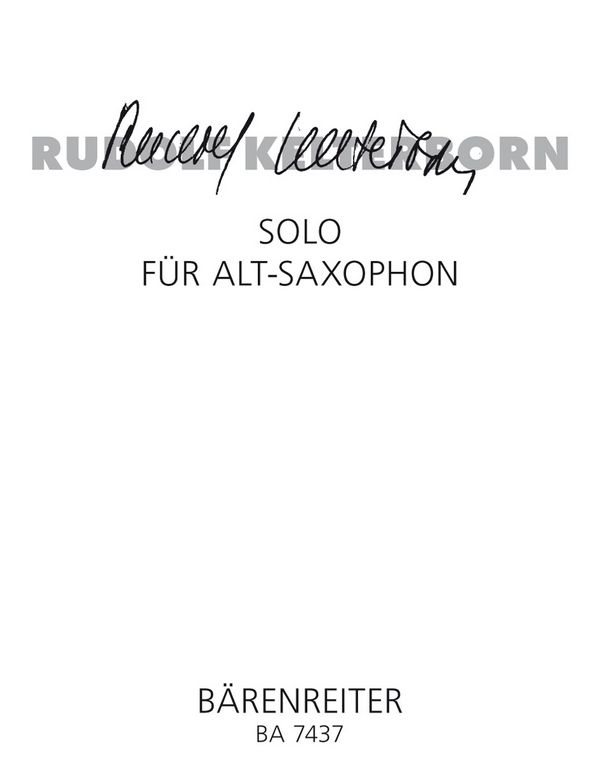 Solo für Atsaxophon    