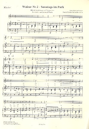 Walzer Nr.2 (Sonntags im Park)&nbsp;&nbsp;für gem Chor und Klavier&nbsp;&nbsp;Klavierstimme