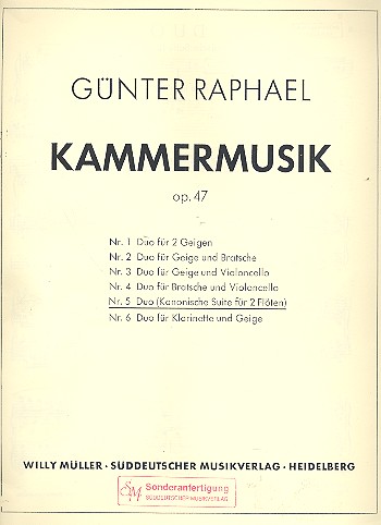 Kammermusik op.47,5 Duo  (Kanonische Suite) für 2 Flöten  