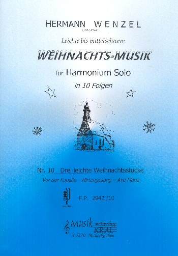 3 leichte Weihnachtsstücke   für Harmonium solo  