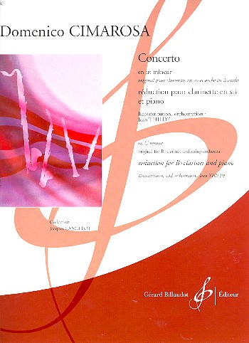 Concerto ut mineur pour clarinette et&nbsp;&nbsp;orchestre à cordes pour clarinette et&nbsp;&nbsp;piano