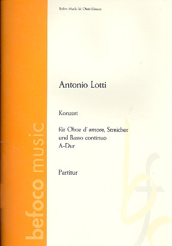 Konzert A-Dur für Oboe d'amore,  Streicher und Bc  Partitur