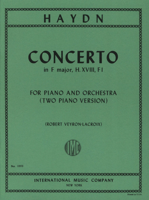 Concerto f major Hob.XVIII,1  for 2 pianos  playing score