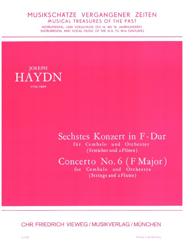 Konzert F-Dur Nr.6  für Cembalo und Orchester  Partitur
