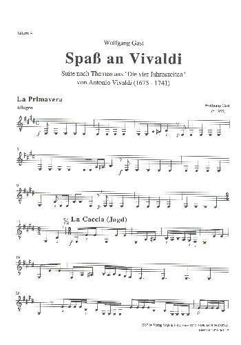Spass an Vivaldi für 4 Gitarren (Ensemble)  Gitarre 4  