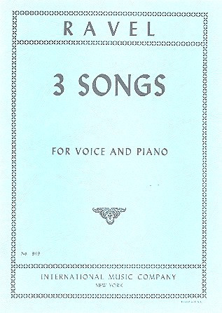 3 songs&nbsp;&nbsp;for voice and piano&nbsp;&nbsp;