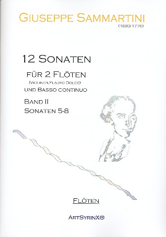 12 Sonaten Band 2 (Nr.5-8)  für 2 Flöten (Violinen)  2 Spielpartituren
