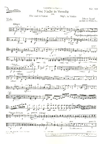 Eine Nacht in Venedig - Ouvertüre&nbsp;&nbsp;für Salonorchester&nbsp;&nbsp;Viola
