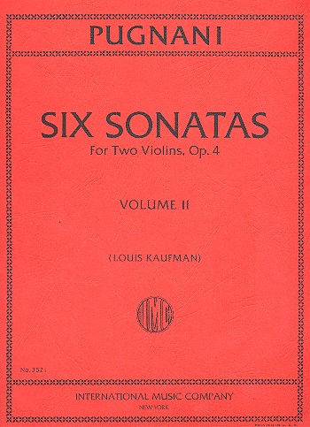 6 Sonatas op.4 vol.2 (nos.4-6)  for 2 violins  score and parts