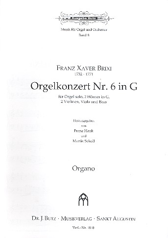 Konzert G-Dur Nr.6  für Orgel und Kammerorchester  Orgel