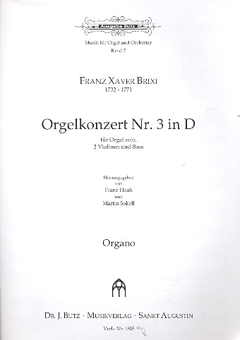 Konzert D-Dur Nr.3  für Orgel und Streichorchester  Orgel