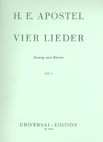 4 Lieder op.6 für Gesang (tief) und Klavier    