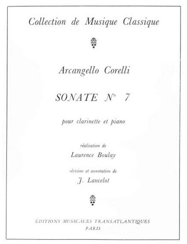 Sonate no.7  pour clarinette et piano  
