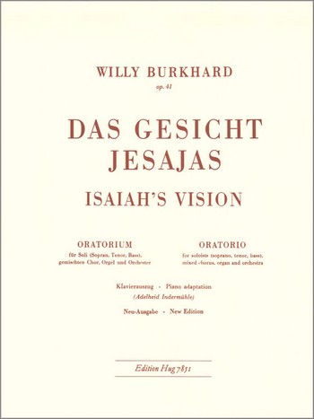 Das Gesicht Jesajas op.41  für Soli, gem Chor, Orgel und Orchester  Klavierauszug (en/dt)