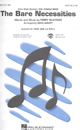 The Bare Necessities  for mixed chorus and piano  score