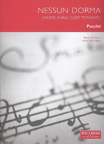 Nessun dorma aus Turandot&nbsp;&nbsp;für Tenor und Klavier (G-Dur, it/en)&nbsp;&nbsp;