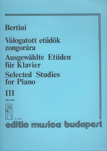 Ausgewählte Etüden Band 3  für Klavier  
