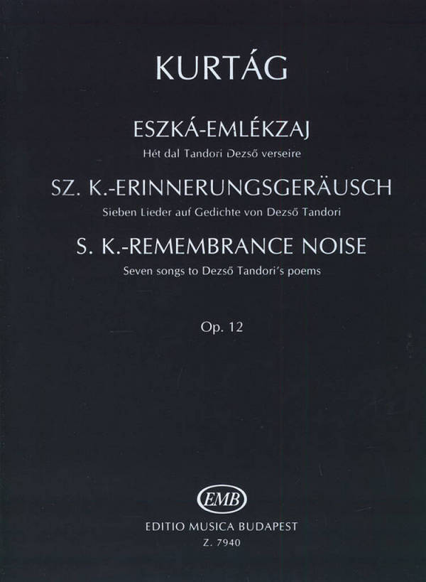 Sz.K.-Erinnerungsgeräusch op.12  für Gesang und Violine  Partitur und Stimme (dt/en/ung)