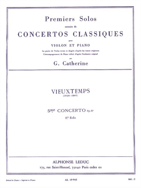 Solo no.1 du concerto op.37&nbsp;&nbsp;pour violon et orchestre&nbsp;&nbsp;pour violon et piano
