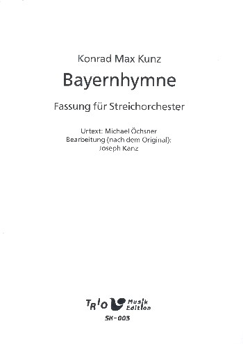 Bayernhymne für Streichorchester  Partitur  