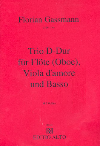 Trio D-Dur für Flöte (Oboe),  Viola d'amore und Bc  Partitur (= Klavier) und Stimmen