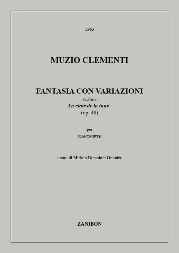 Fantasia con variazioni sull'  Au clair de la lune für Klavier  