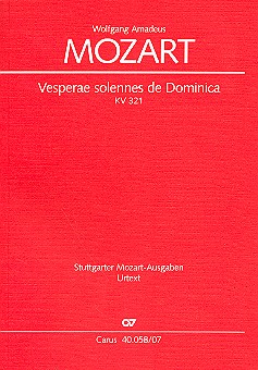 Vesperae solennes de Dominica KV321&nbsp;&nbsp;für Soli, gem Chor und Orchester&nbsp;&nbsp;Studienpartitur
