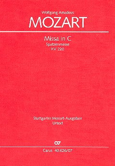 Missa C-Dur KV220 für Soli, gem Chor&nbsp;&nbsp;und Orchester&nbsp;&nbsp;Studienpartitur