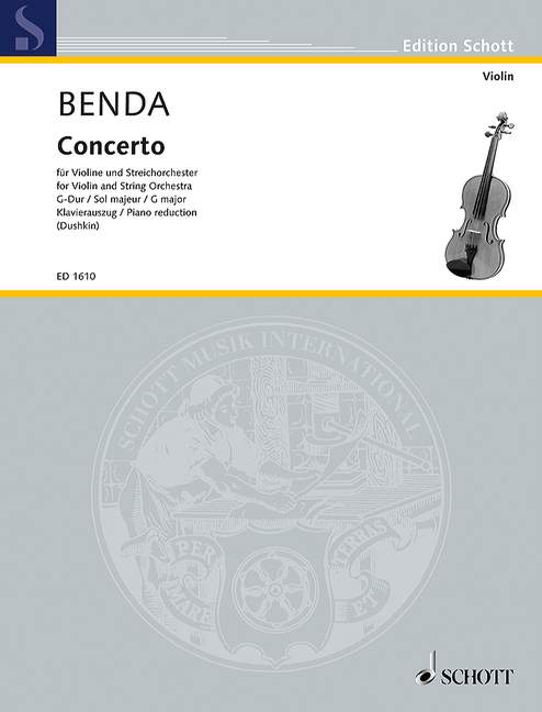 Concerto G-Dur&nbsp;&nbsp;für Violine und Streichorchester&nbsp;&nbsp;Klavierauszug mit Solostimme