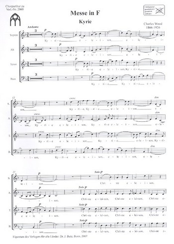 Messe F-Dur  für gem Chor und Orgel  Chorpartitur