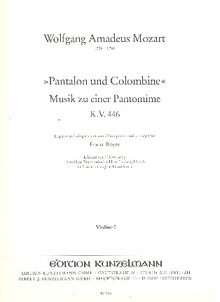 Pantalon und Colombine KV446&nbsp;&nbsp;für Streichorchester&nbsp;&nbsp;Violine 1