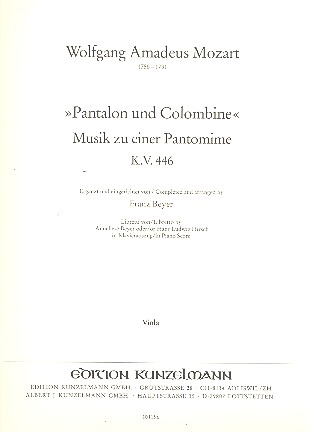 Pantalon und Colombine KV446&nbsp;&nbsp;für Streichorchester&nbsp;&nbsp;Viola