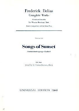 Songs of Sunset for soli, mixed chorus&nbsp;&nbsp;and orchestra&nbsp;&nbsp;score