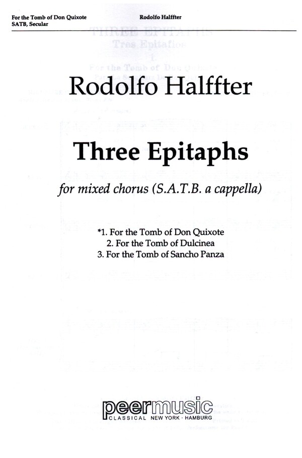 For the Tomb of Don Quixote  for mixed chorus a cappella  score