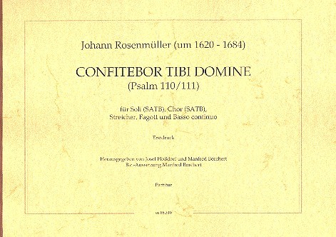Confitebor tibi dominus für Soli, gem Chor,  Streicher, Fagott und Bc  Partitur