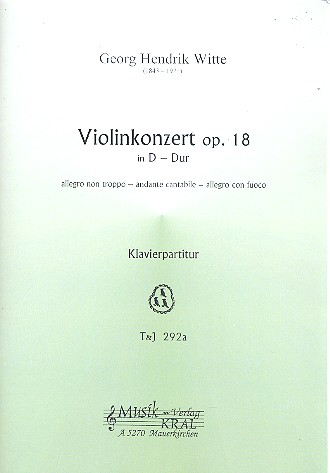 Konzert D-Dur op.18 für Violine  und Orchester für Violine und Klavier  