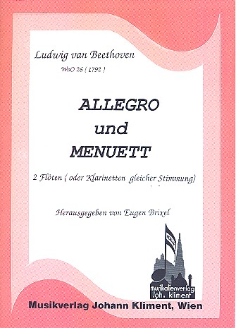 Allegretto und Menuett  für 2 Flöten (Klarinetten)  spielpartitur