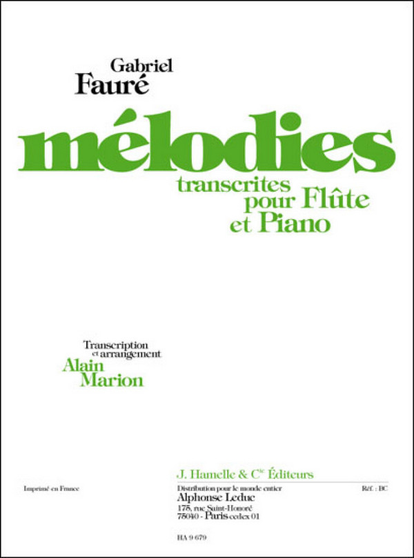 Mélodies pour flute et piano&nbsp;&nbsp;&nbsp;&nbsp;