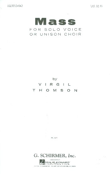 Mass  for voice (unison chorus) a cappella  score