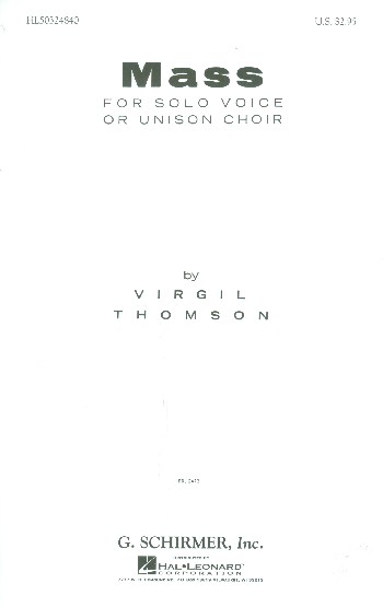 Mass  for voice (unison chorus) a cappella  score