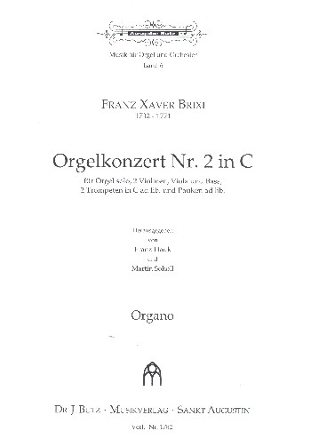 Konzert C-Dur Nr.2  für Orgel solo, 2 Violinen, Viola, Bass, 2 Trompeten und Pauken ad lib  Orgelstimme