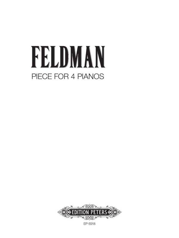 Piece&nbsp;&nbsp;for 4 pianos&nbsp;&nbsp;Score
