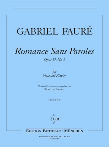Romance sans paroles op.17,3&nbsp;&nbsp;für Viola und Klavier&nbsp;&nbsp;
