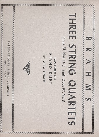 3 String Quartets op.51 nos.1+2, op.67,3&nbsp;&nbsp;piano 4 hands&nbsp;&nbsp;