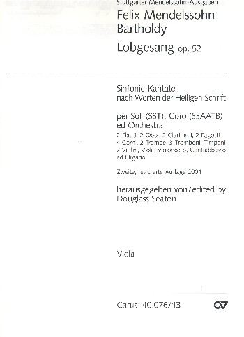 Sinfonie B-Dur Nr.2 op.52 (Lobgesang)&nbsp;&nbsp;für Soli, gem Chor und Orchester&nbsp;&nbsp;Viola