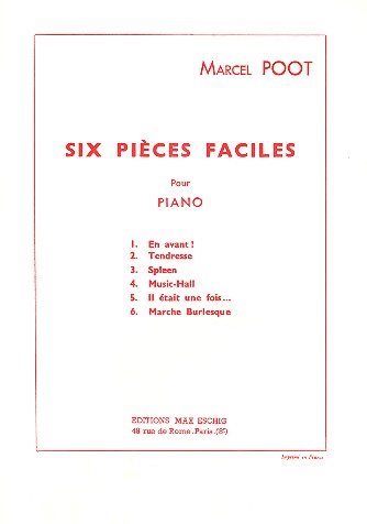 6 pièces faciles   pour piano  